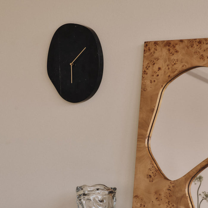 Ferm Living Melt Wandklok - Marmer - Zwart