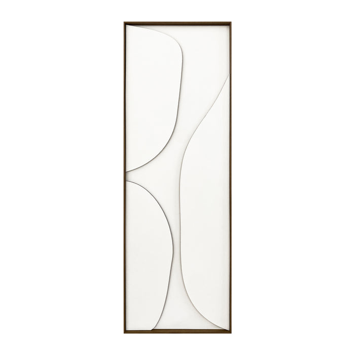 by fonQ Raised Abstraction Schilderij - Connection - 40 x 118 cm - Bordeaux / Walnoot