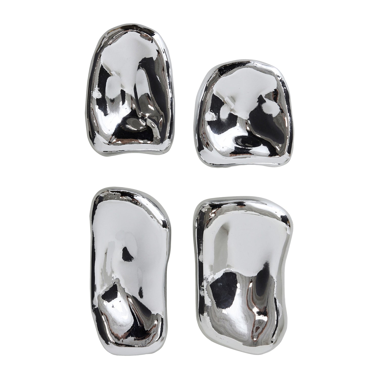 HKliving Sculpture Wandornament - Set van 4 - Chrome
