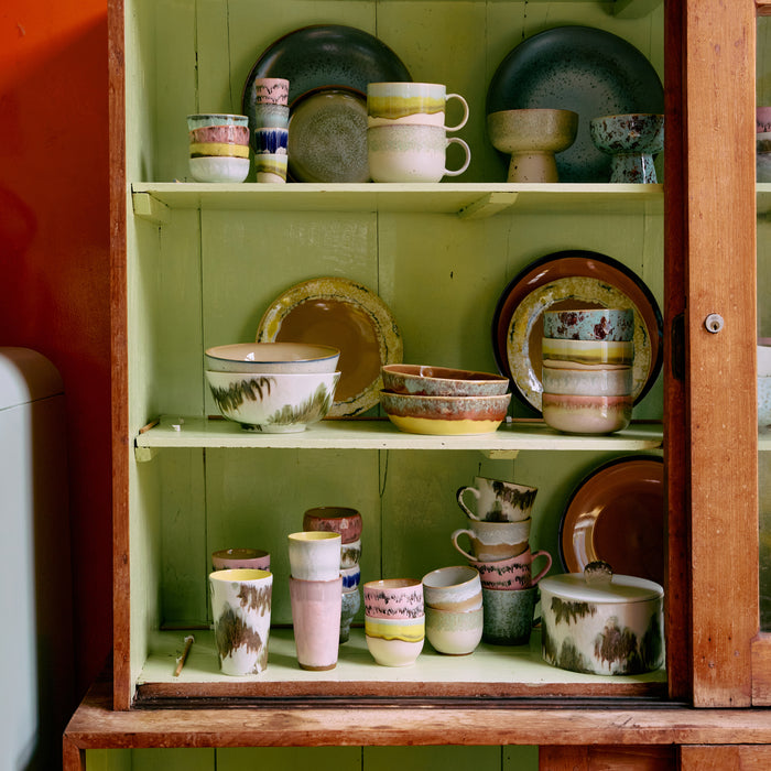 HKliving 70's Ceramics Koffiekop 0,25 L - Set van 4 - Deco