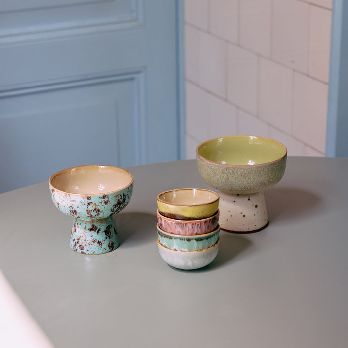 HKliving 70's Ceramics Kommetjes Ø 8,3 cm - Set van 4 - Modernist