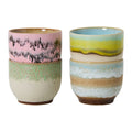 HKliving 70's Ceramics Koffiekop 0,25 L - Set van 4 - Deco