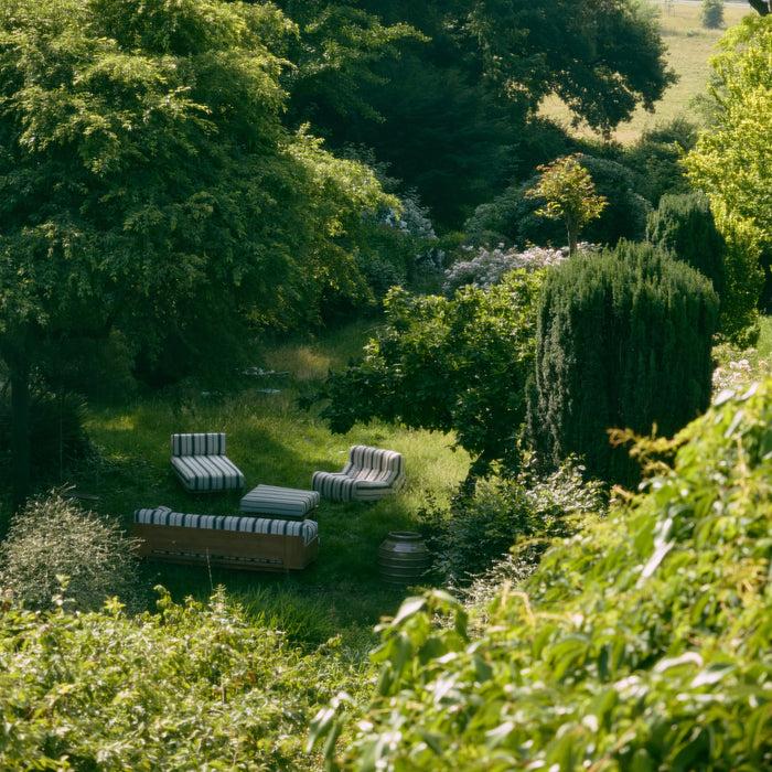 HKliving Lazy Lounge Outdoor Fauteuil - Chalkstripe