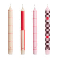 HAY Pattern Kaarsen - Set van 4 - Rood / Bordeaux