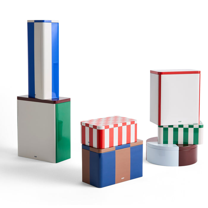 HAY Tin Voorraadblik X-Large - Off-White / Burgundy / Groen