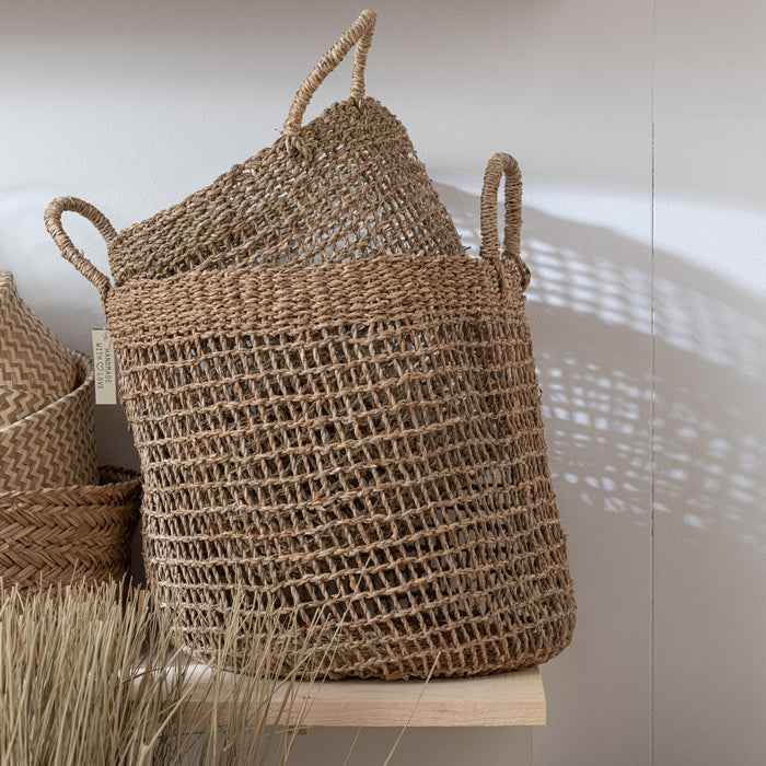 J-Line mand Oasis - zeegras - naturel - 2 stuks