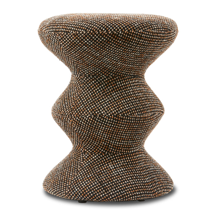 POLSPOTTEN Zig Zag Kruk - Donkerbruin