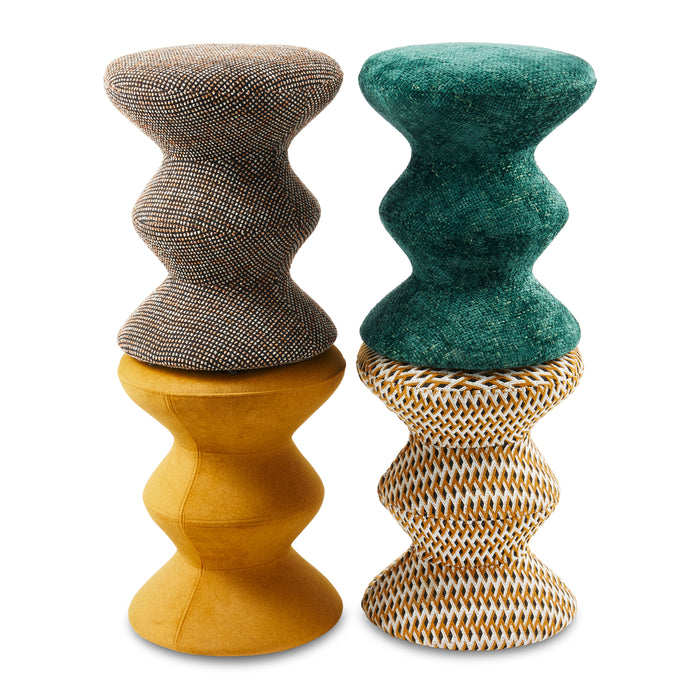 POLSPOTTEN Zig Zag Kruk - Geel