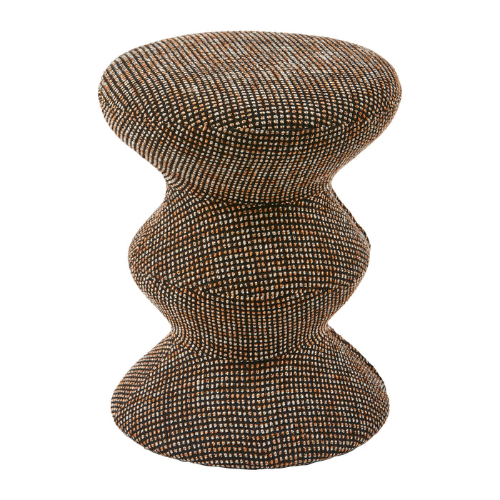 POLSPOTTEN Zig Zag Kruk - Donkerbruin