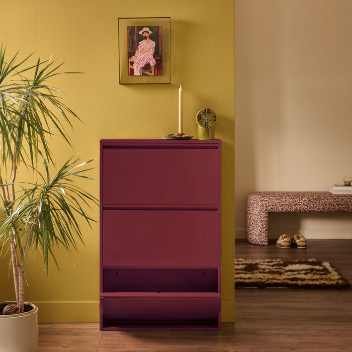 by fonQ Klip Schoenenkast - 3 Vakken - Bordeaux