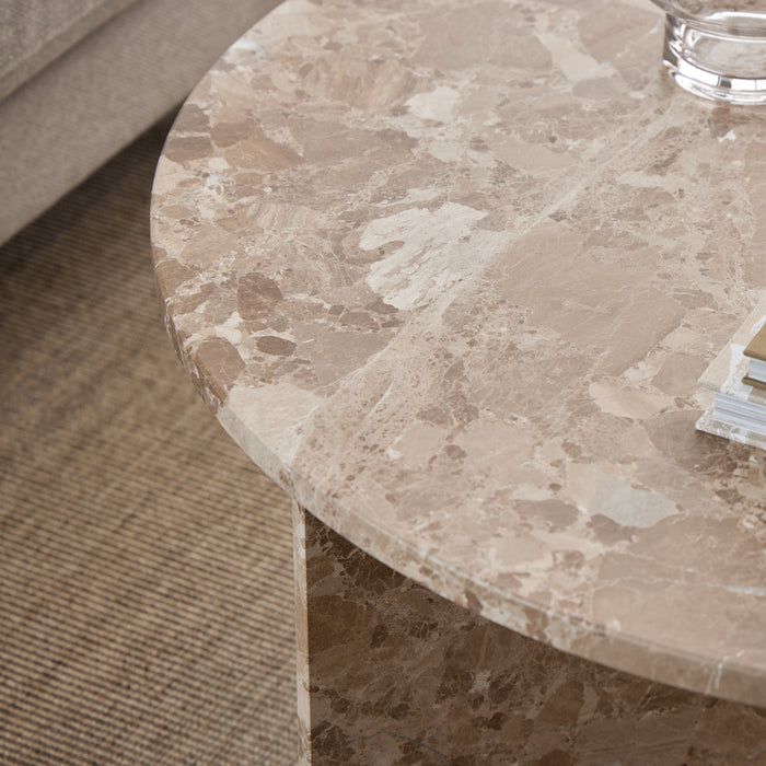 by fonQ Stone Salontafel - Rond - Bruin