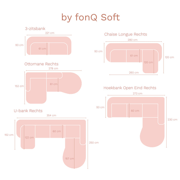 by fonQ Soft U-bank Rechts - Bouclé - Greige