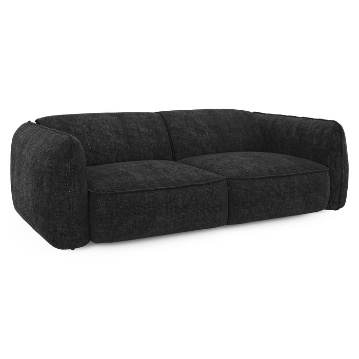 4-zitsbank in donker antraciet geweven fluweel