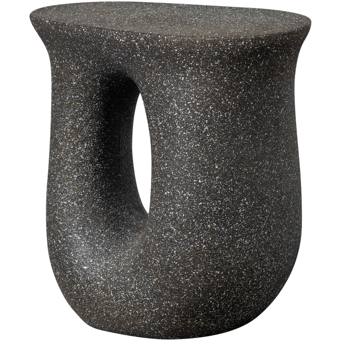 WOOOD Mason Bijzettafel Met Spikkels - Magnesium - Zwart - 45x42x33