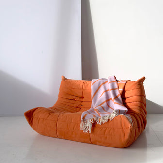 Maison Deux Lines Plaid - Lila / Oranje