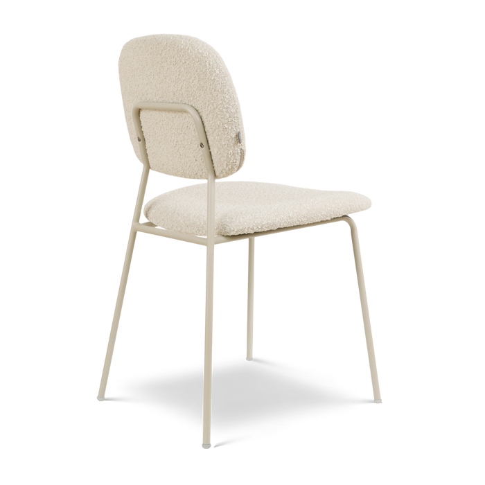 Nolon Jasmijn Eetkamerstoel Bouclé Beige - Grijsbeige