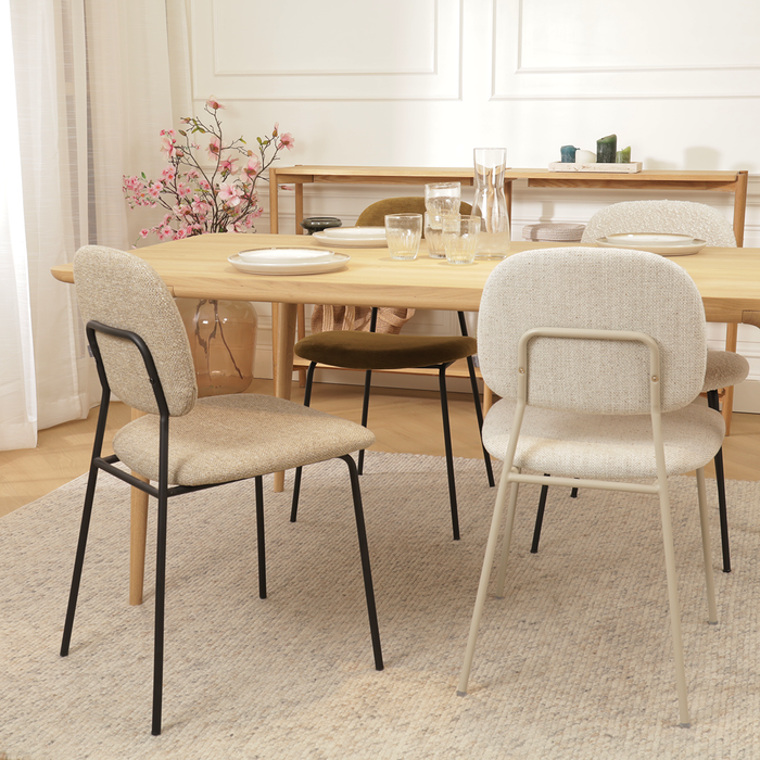 Nolon Jasmijn Eetkamerstoel Beige Gemêleerd - Grijsbeige