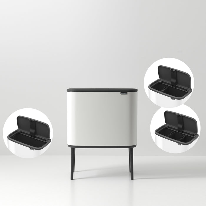 Brabantia Bo Touch Bin Afvalemmer 3 x 11 L  - Wit