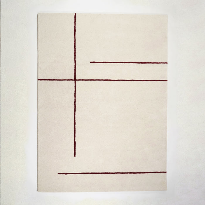 by fonQ Line Vloerkleed 200 x 300 cm - Rood