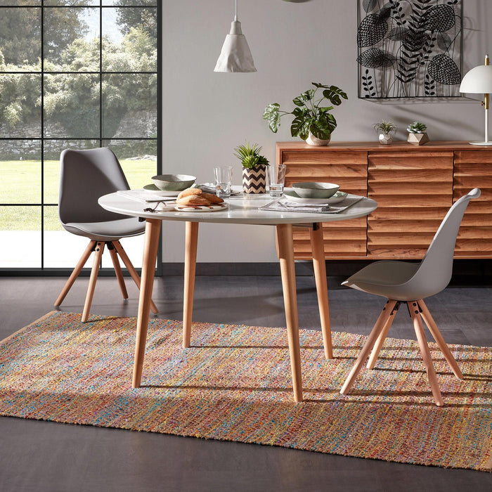 Kave Home Oqui Eettafel Uitschuifbaar Rond - 140/220 x 90 cm - Wit