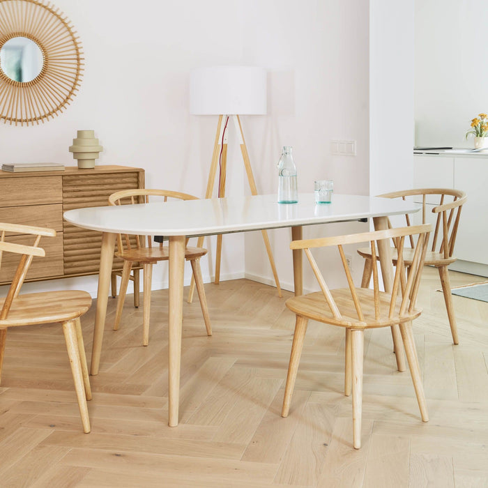 Kave Home Oqui Eettafel Uitschuifbaar Ovaal - 160/260 x 100 cm - Wit