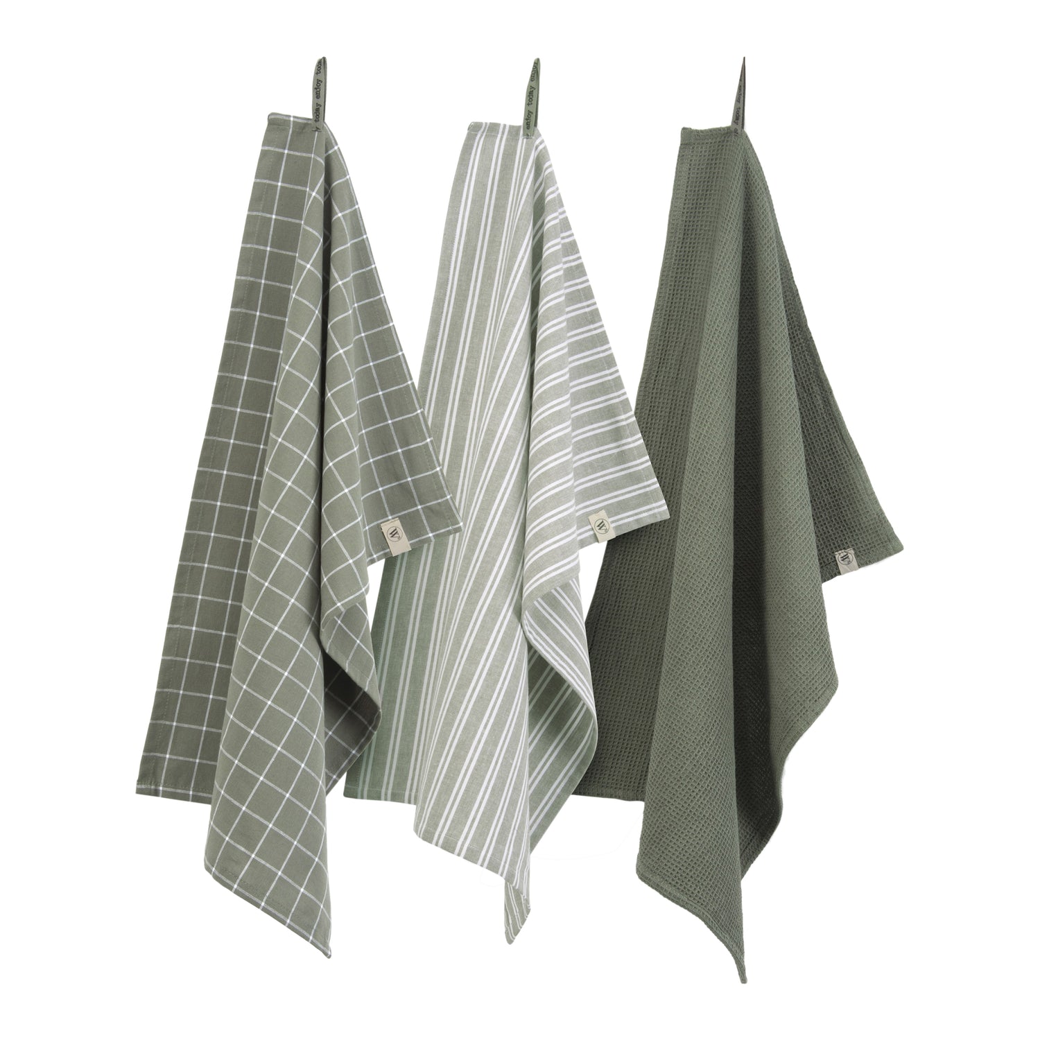 Walra Dry with Cubes Uni Keuken- en Theedoekset 3 st. - Groen