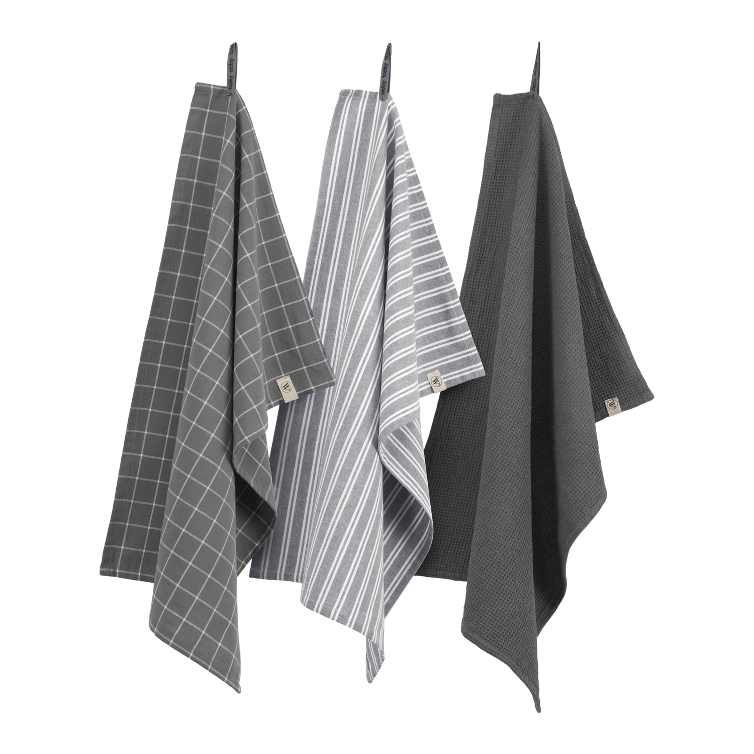 Walra Dry with Cubes Uni Keuken- en Theedoekset 3 st. - Zwart