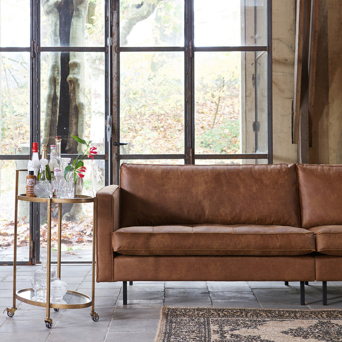 WOOOD Rodeo Classic 3-zitsbank - Eco-leder -  Cognac