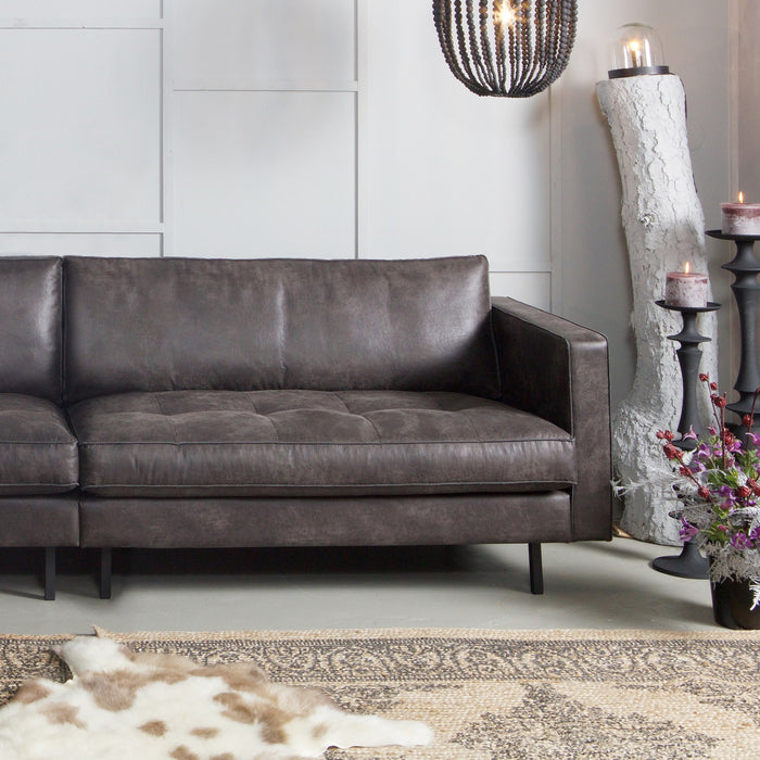 WOOOD Rodeo Classic 3-zitsbank - Eco-leder -  Zwart