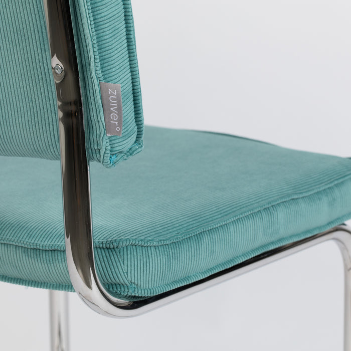 Zuiver Ridge Eetkamerstoel - Ribstof - Lichtblauw