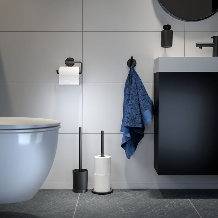 Tiger Tune Toiletrolhouder zonder Klep - Zwart Metaal Geborsteld / Zwart