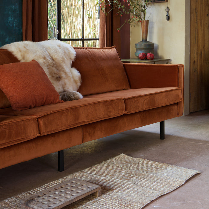 WOOOD Rodeo 3-zitsbank - Velvet -  Roest