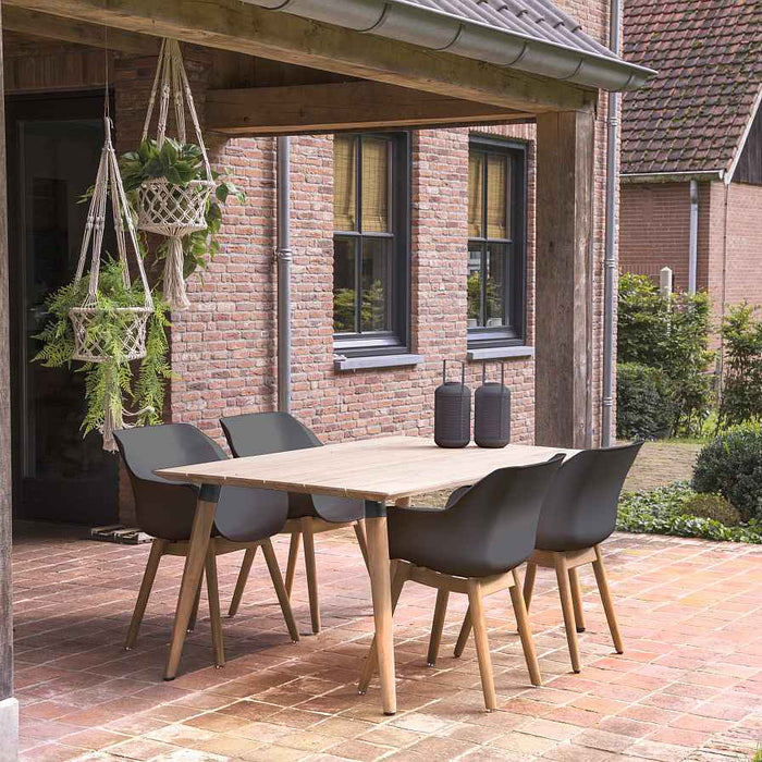 Hartman Sophie Studio Teak Tuintafel 170x100x75 Cm - Tafelpoten Zwart