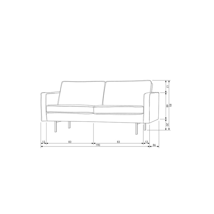 WOOOD Rodeo 2,5-zitsbank - Velvet -  Pistachio