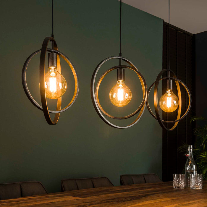 Hoyz - Industriele Hanglamp - 3 Lampen - Turn Around - Zwart