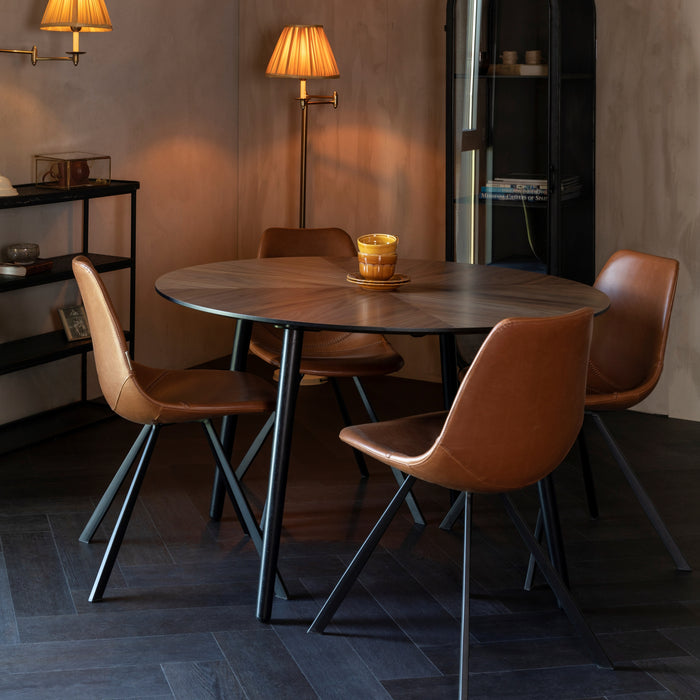 Dutchbone Clover Eettafel - Ø 120 cm - Bruin
