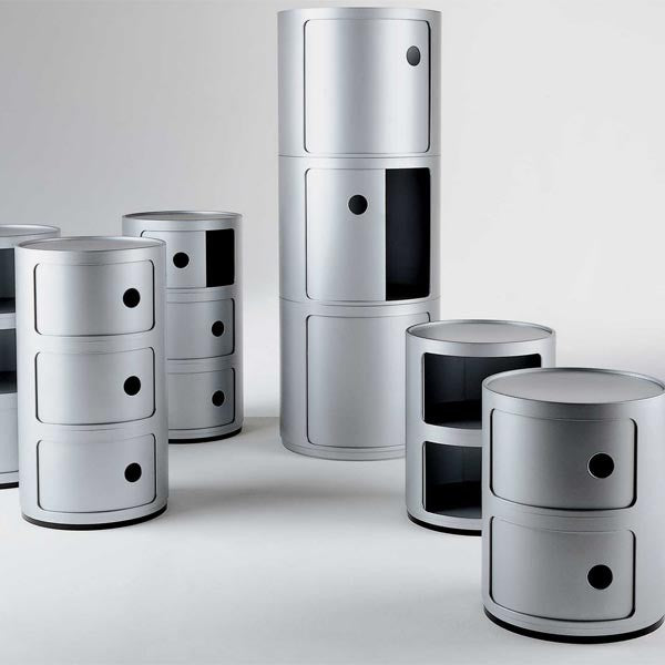 Kartell Componibili Kast - 3 Modules - Zilver