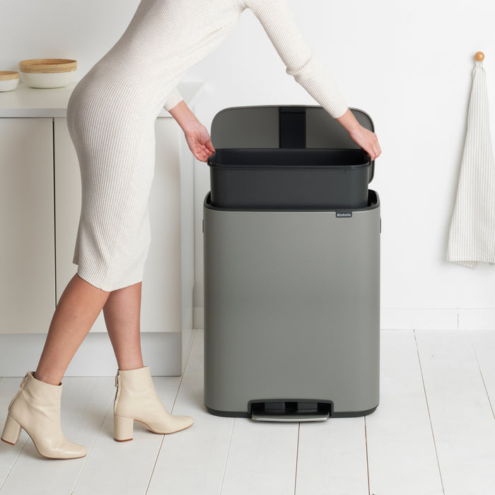 Brabantia Bo Pedaalemmer 60 Liter - Mineral Concrete Grey