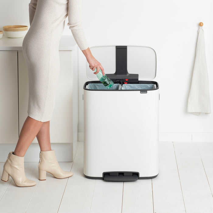 Brabantia Bo Pedaalemmer 2 x 30 L - Wit