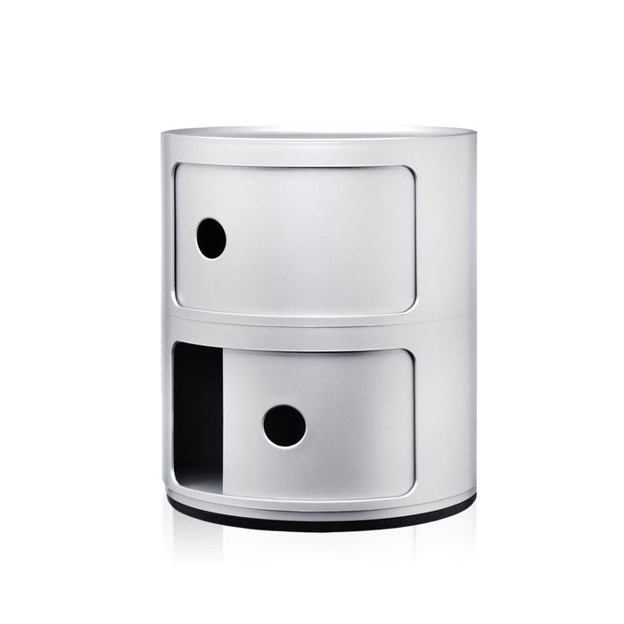 Kartell Componibili  Kast - 2 Modules - Mat Zilver