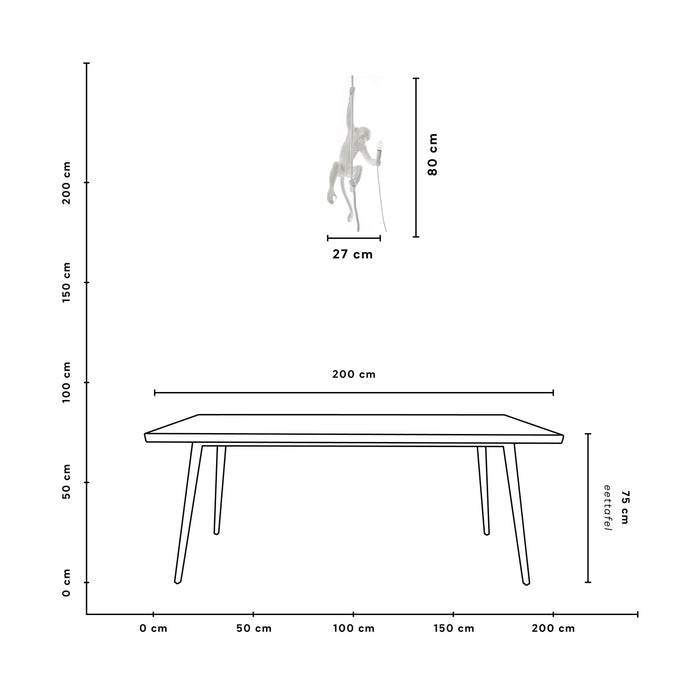 Seletti Monkey Lampresin Aan Touw