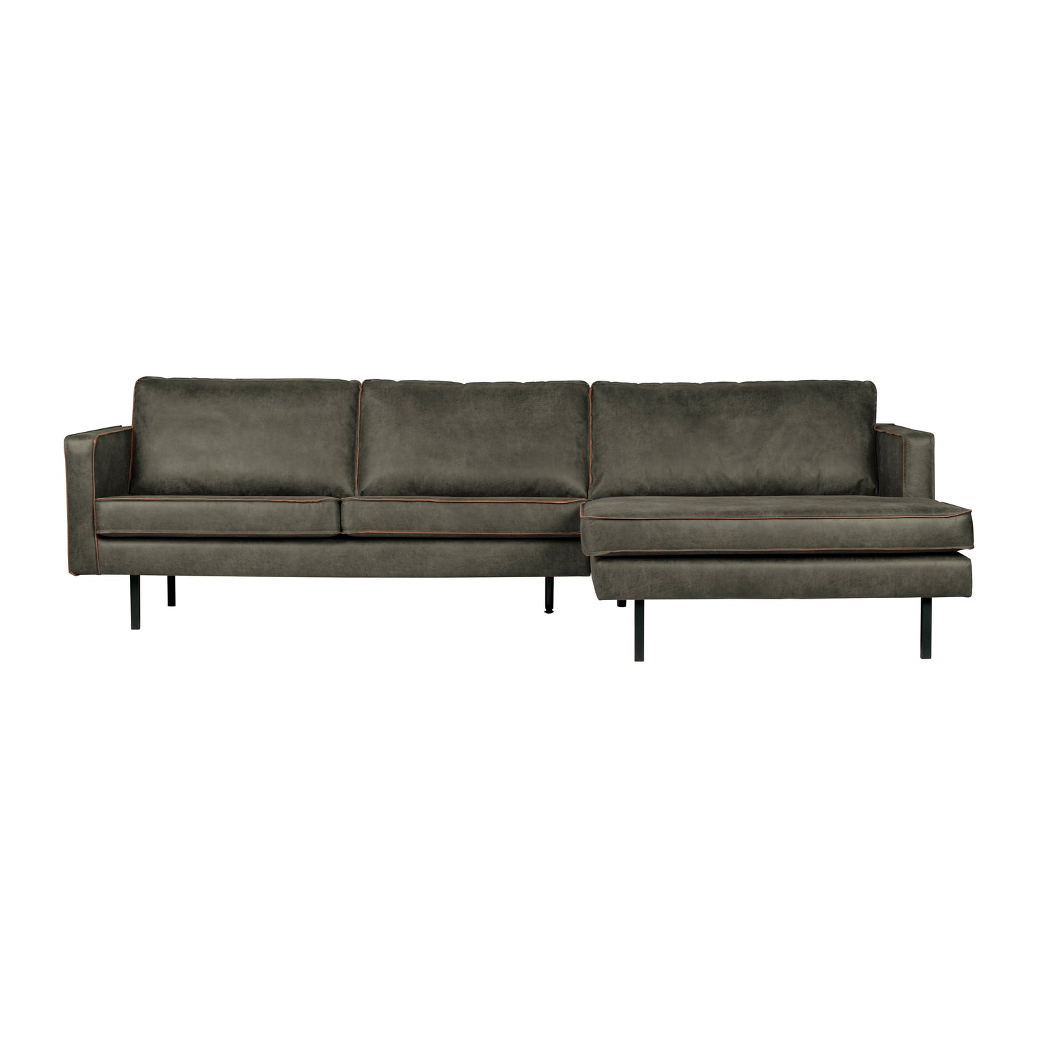 WOOOD Rodeo Chaise Longue Rechts - Eco-leder -  Army