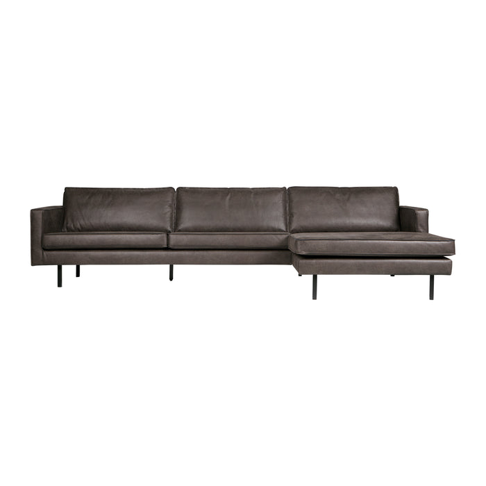 WOOOD Rodeo Chaise Longue Rechts - Eco-leder -  Zwart