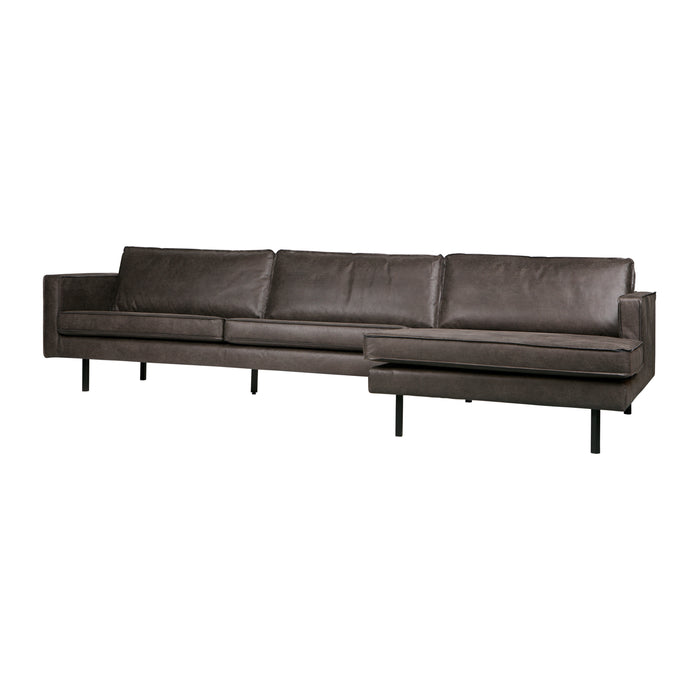 WOOOD Rodeo Chaise Longue Rechts - Eco-leder -  Zwart