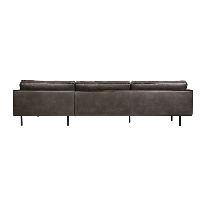 WOOOD Rodeo Chaise Longue Rechts - Eco-leder -  Zwart