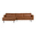 WOOOD Rodeo Chaise Longue Links - Eco-leder -  Cognac