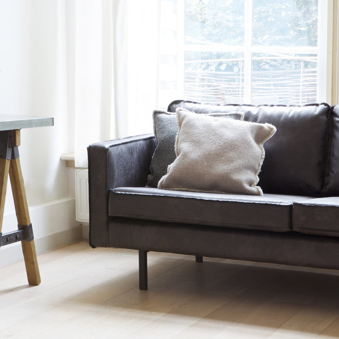 WOOOD Rodeo 3-zitsbank - Eco-leder -  Zwart