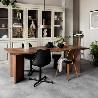 vtwonen Classic Eetkamerstoel - Zwart/Walnoot