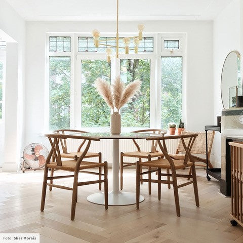 by fonQ Marble Eettafel Marmer - Ø 110 cm - Wit