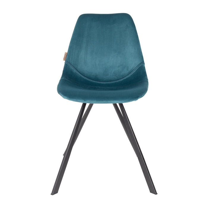 Dutchbone Franky Eetkamerstoel Velvet - Petrol